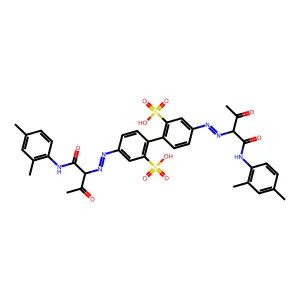 (1,1'-Biphenyl)-2,2'-disulfonic acid, 4,4'-bis((1-(((2,4-dimethylphenyl)amino)carbonyl)-2-oxopropyl)azo)- structure
