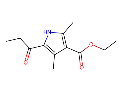 2,4-Dimethyl-5-(1-oxopropyl)1H-pyrrole-3-carboxylic acid ethyl ester structure