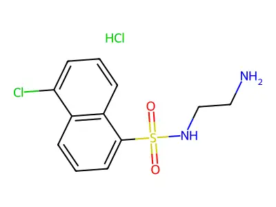 2-[(5-Chloronaphthalen-1-yl)sulfonylamino]ethylazanium;chloride structure