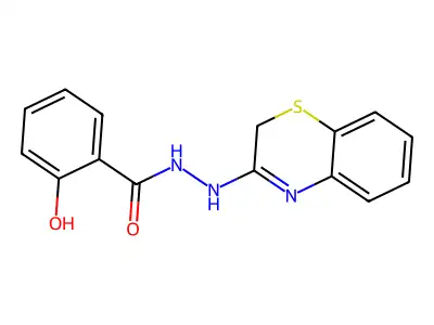 Benzoic acid, 2-hydroxy-, 2-(2H-1,4-benzothiazin-3-yl)hydrazide structure
