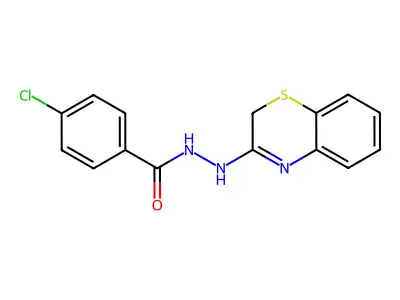 Benzoic acid, 4-chloro-, 2-(2H-1,4-benzothiazin-3-yl)hydrazide structure