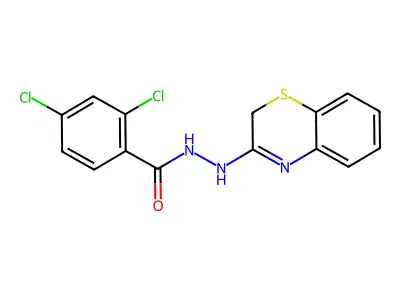 Benzoic acid, 2,4-dichloro-, 2-(2H-1,4-benzothiazin-3-yl)hydrazide structure