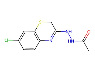 Acetic acid, 2-(7-chloro-2H-1,4-benzothiazin-3-yl)hydrazide structure
