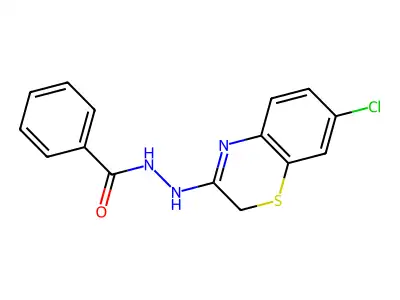 Benzoic acid, 2-(7-chloro-2H-1,4-benzothiazin-3-yl)hydrazide structure