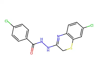 Benzoic acid, 4-chloro-, 2-(7-chloro-2H-1,4-benzothiazin-3-yl)hydrazide structure