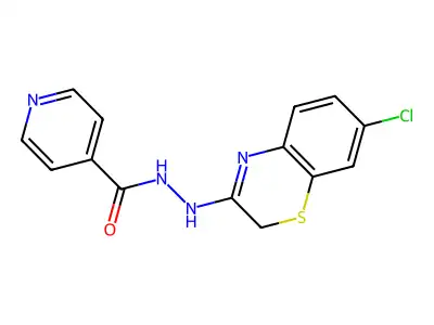 4-Pyridinecarboxylic acid, 2-(7-chloro-2H-1,4-benzothiazin-3-yl)hydrazide structure
