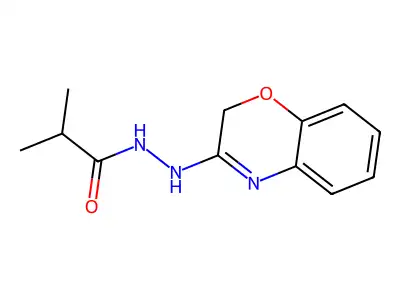 Propanoic acid, 2-methyl-, 2-(2H-1,4-benzoxazin-3-yl)hydrazide structure