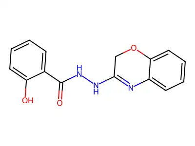 Benzoic acid, 2-hydroxy-, 2-(2H-1,4-benzoxazin-3-yl)hydrazide structure
