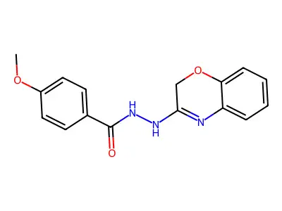 Benzoic acid, 4-methoxy-, 2-(2H-1,4-benzoxazin-3-yl)hydrazide structure