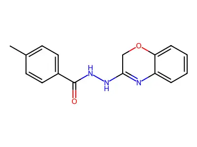 Benzoic acid, 4-methyl-, 2-(2H-1,4-benzoxazin-3-yl)hydrazide structure