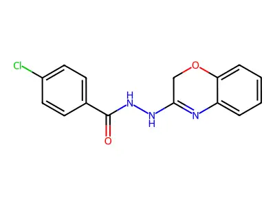 Benzoic acid, 4-chloro-, 2-(2H-1,4-benzoxazin-3-yl)hydrazide structure