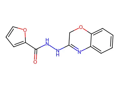 2-Furancarboxylic acid, 2-(2H-1,4-benzoxazin-3-yl)hydrazide structure