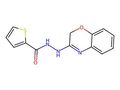 2-Thiophenecarboxylic acid, 2-(2H-1,4-benzoxazin-3-yl)hydrazide structure