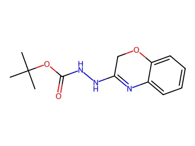 Hydrazinecarboxylic acid, 2-(2H-1,4-benzoxazin-3-yl)-, 1,1-dimethylethyl ester structure