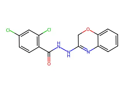 Benzoic acid, 2,4-dichloro-, 2-(2H-1,4-benzoxazin-3-yl)hydrazide structure