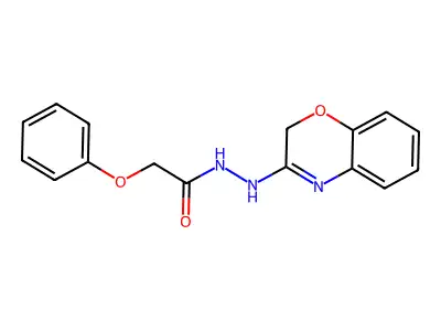 Acetic acid, phenoxy-, 2-(2H-1,4-benzoxazin-3-yl)hydrazide structure