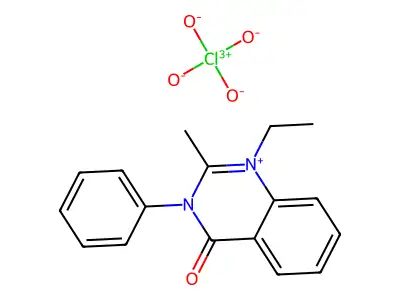 Quinazolinium, 3,4-dihydro-1-ethyl-2-methyl-4-oxo-3-phenyl-, perchlorate structure
