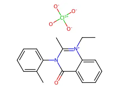 Quinazolinium, 3,4-dihydro-1-ethyl-2-methyl-4-oxo-3-(o-tolyl)-, perchlorate structure