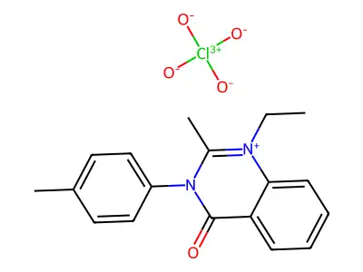 Quinazolinium, 3,4-dihydro-1-ethyl-2-methyl-4-oxo-3-(p-tolyl)-, perchlorate structure