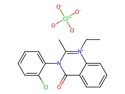 Quinazolinium, 3,4-dihydro-3-(o-chlorophenyl)-1-ethyl-2-methyl-4-oxo-, perchlorate structure