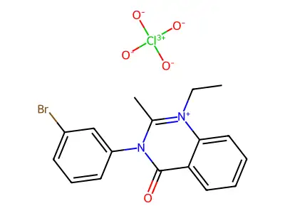 Quinazolinium, 3,4-dihydro-3-(m-bromophenyl)-1-ethyl-2-methyl-4-oxo-, perchlorate structure