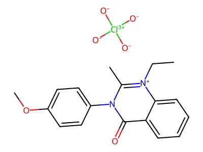 Quinazolinium, 3,4-dihydro-1-ethyl-3-(p-methoxyphenyl)-2-methyl-4-oxo-, perchlorate structure