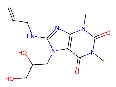 Theophylline, 8-allylamino-7-(2,3-dihydroxypropyl)- structure