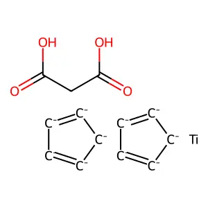 Bis(cyclopenta-1,3-diene);propanedioic acid;titanium structure