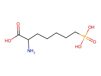 (2R)-2-azaniumyl-7-phosphonatoheptanoate structure