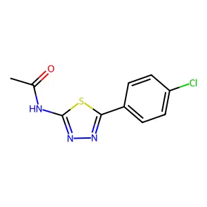 N-[5-(4-chlorophenyl)-1,3,4-thiadiazol-2-yl]acetamide structure