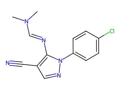 N'-[1-(4-chlorophenyl)-4-cyano-1H-pyrazol-5-yl]-N,N-dimethylmethanimidamide structure