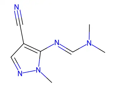 (E)-N'-(4-cyano-1-methyl-1H-pyrazol-5-yl)-N,N-dimethylmethanimidamide structure