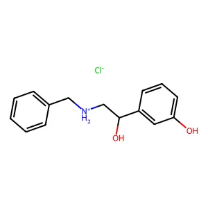 Benzyl alcohol, 3-hydroxy-alpha-(((phenylmethyl)amino)methyl)-, hydrochloride structure
