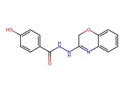 Benzoic acid, 4-hydroxy-, 2-(2H-1,4-benzoxazin-3-yl)hydrazide structure