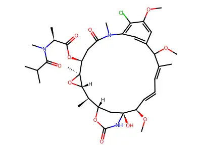 (11-chloro-15,21-dihydroxy-12,20-dimethoxy-2,5,9,16-tetramethyl-8,23-dioxo-4,24-dioxa-9,22-diazatetracyclo[19.3.1.110,14.03,5]hexacosa-10,12,14(26),16,18-pentaen-6-yl) 3-[methyl(2-methylpropanoyl)amino]butanoate structure