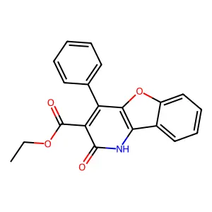 Ethyl 2-oxo-4-phenyl-1,2-dihydrobenzofuro[3,2-b]pyridine-3-carboxylate structure