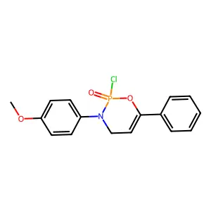 2-chloro-3-(4-methoxyphenyl)-6-phenyl-4H-1,3,2lambda5-oxazaphosphinine 2-oxide structure