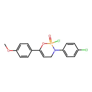 2-chloro-3-(4-chlorophenyl)-6-(4-methoxyphenyl)-4H-1,3,2 structure