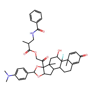 Triamcinolone acetonide-21-(beta-benzoylamino)isobutyrate structure