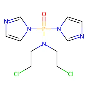 N,N-Bis(2-chloroethyl)-P,P-di-1H-imidazol-1-ylphosphinic amide structure
