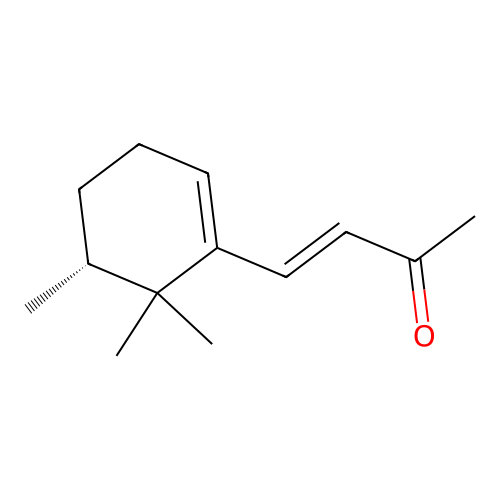 (E)-4-[(5R)-5,6,6-trimethylcyclohexen-1-yl]but-3-en-2-one structure