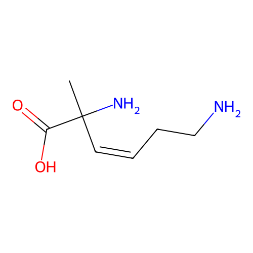 (Z)-2,6-diamino-2-methylhex-3-enoic acid structure