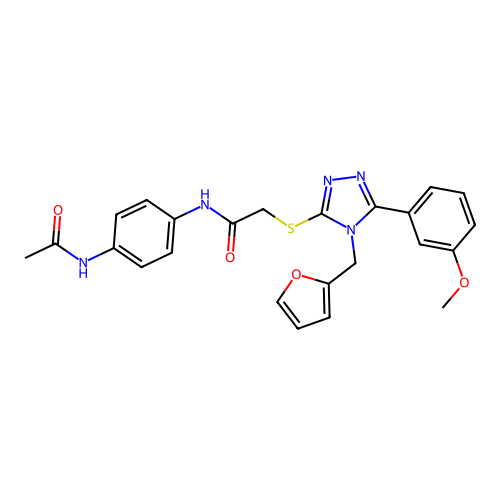 N-(4-acetamidophenyl)-2-((4-(furan-2-ylmethyl)-5-(3-methoxyphenyl)-4H-1,2,4-triazol-3-yl)thio)acetamide structure
