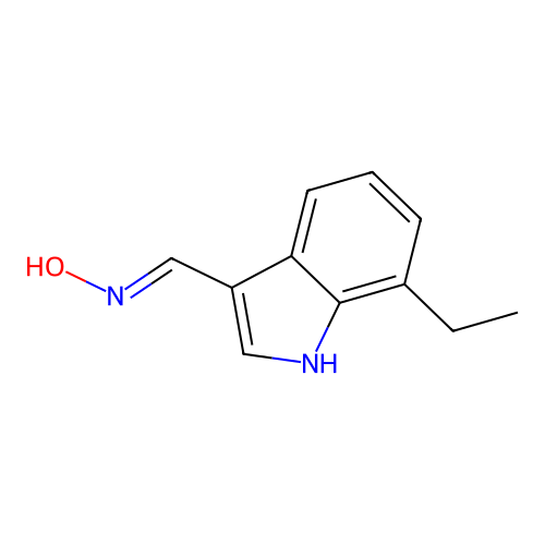7-Ethyl-1H-indole-3-carboxaldehyde oxime structure