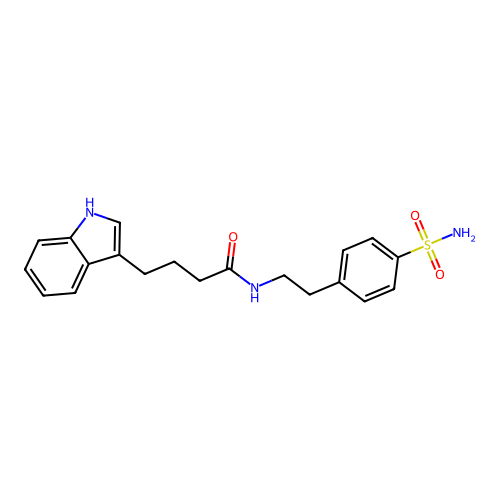 4-(1H-indol-3-yl)-N-[2-(4-sulfamoylphenyl)ethyl]butanamide structure