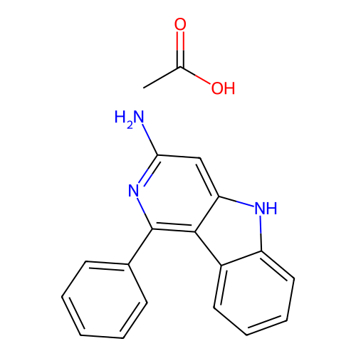 5H-Pyrido(4,3-b)indole, 3-amino-1-phenyl-, acetate structure