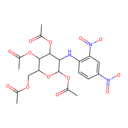 1,3,4,6-Tetra-o-acetyl-2-deoxy-2-[(2,4-dinitrophenyl)amino]hexopyranose structure