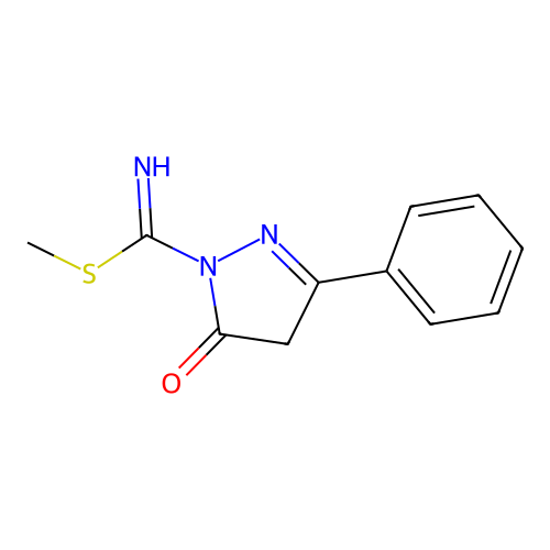 methyl 5-oxo-3-phenyl-4H-pyrazole-1-carboximidothioate structure