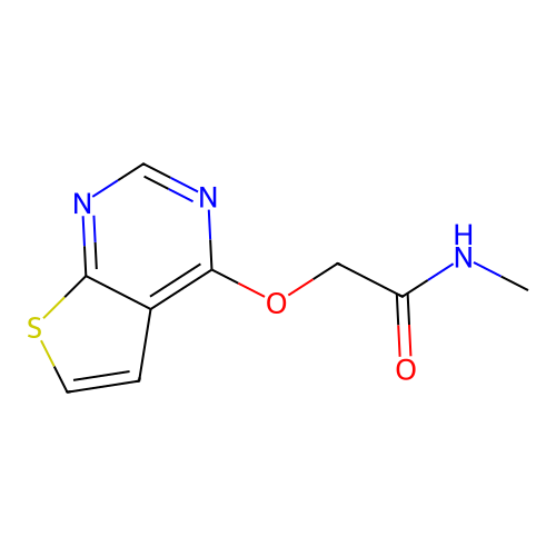 N-methyl-2-thieno[2,3-d]pyrimidin-4-yloxyacetamide structure