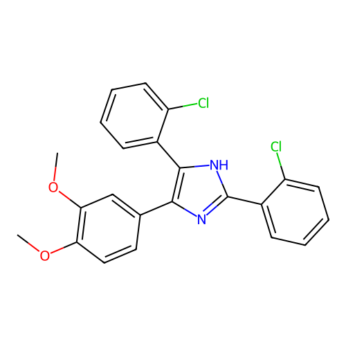 1H-Imidazole, 2,5-bis(2-chlorophenyl)-4-(3,4-dimethoxyphenyl)-, dimer structure